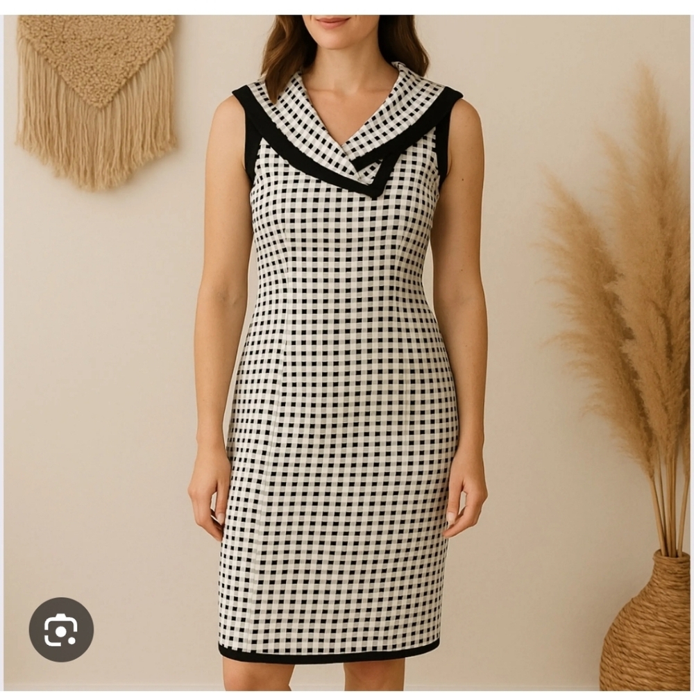 Joseph Ribkoff Houndstooth Sleeveless Audrey Dress
